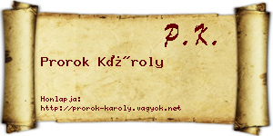 Prorok Károly névjegykártya